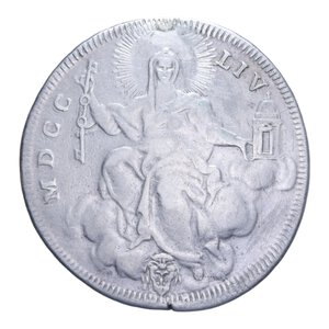 reverse: ROMA BENEDETTO XIV (1740-1758) MEZZO SCUDO ROMANO NC AG. 12,87 GR. BB (APPICCAGNOLO RIMOSSO)