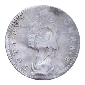 reverse: ROMA BENEDETTO XIV (1740-1758) GROSSO TOTA PVLCHRA ES A. XII RR AG. 1,26 GR. MB-BB (TONDELLO DEFORMATO)