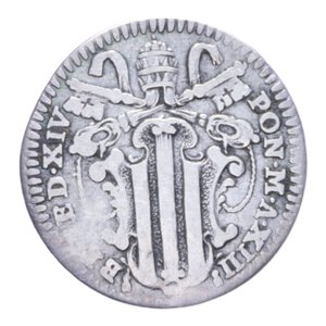 obverse: ROMA BENEDETTO XIV (1740-1758) GROSSO TOTA PVLCHRA ES A. XIII AG. 1,19 GR. qBB/MB