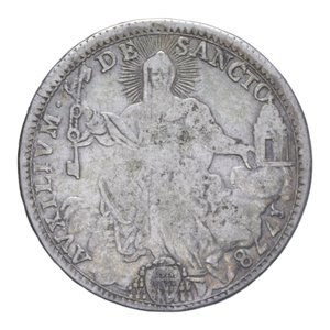 reverse: ROMA PIO VI (1775-1799) MEZZO SCUDO 1778 A. IV AG. 12,95 GR. BB/qBB