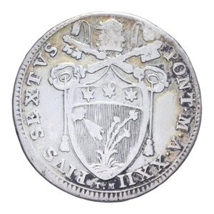 obverse: ROMA PIO VI (1775-1799) TESTONE 1796 A. XXII AG. 7,56 GR. MB-BB