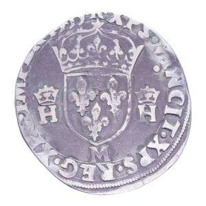 reverse: FRANCIA ENRICO II (1547-1559) TESTONE AG. 9,41 GR. qBB