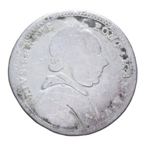 obverse: ROMA PIO VI (1775-1799) DOPPIO GIULIO A. V NC AG. 4,86 GR. MB+