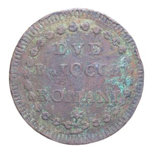 reverse: ROMA PIO VI (1775-1799) 2 BAIOCCHI ROMANI A. XIV CU. 23,26 GR. MB-BB