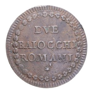 reverse: ROMA PIO VI (1775-1799) 2 BAIOCCHI ROMANI A. XX CU. 20,31 GR. BB