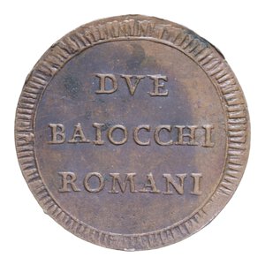reverse: ROMA PIO VI (1775-1799) 2 BAIOCCHI ROMANI A. XXIII CU. 14,61 GR. BB+/qSPL