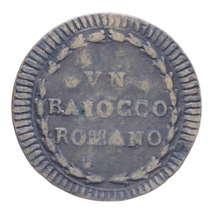 reverse: ROMA PIO VI (1775-1799) BAIOCCO ROMANO A. XI CU. 13,57 GR. qBB