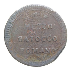 reverse: ROMA PIO VI (1775-1799) MEZZO BAIOCCO ROMANO AN. XXIII CU. 3,54 GR. qBB
