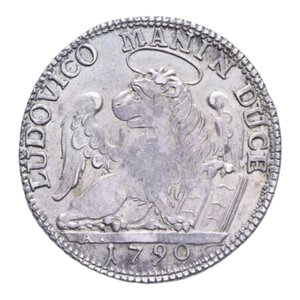 reverse: VENEZIA LUDOVICO MANIN (1789-1797) 1/4 TALLERO PER IL LEVANTE AG. 7,16 GR. qSPL