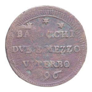 reverse: VITERBO PIO VI (1775-1799) DUE BAIOCCHI E MEZZO 1796 SAMPIETRINO CU. 13,83 GR. qBB