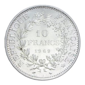 reverse: FRANCIA 10 FRANCS 1969 AG. 25 GR. FDC