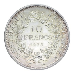 reverse: FRANCIA 10 FRANCS 1972 AG. 25 GR. FDC