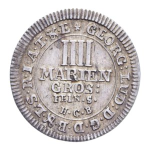 reverse: GERMANIA BRUNSWICK LUNEBURG CALENBERG HANNOVER 4 MARIEN GROSCHEN 1714 AG. 2,05 GR. qSPL