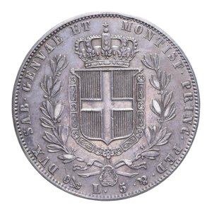 reverse: CARLO ALBERTO (1831-1849) 5 LIRE 1844 GENOVA AG. 24,91 GR. BB+