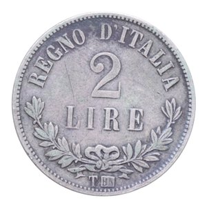 reverse: VITT. EMANUELE II (1861-1878) 2 LIRE 1863 TORINO VALORE R AG. 9,85 GR. qBB/BB
