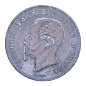 obverse: VITT. EMANUELE II (1861-1878) 5 CENT. 1861 BOLOGNA RR CU. 5,04 GR. BB