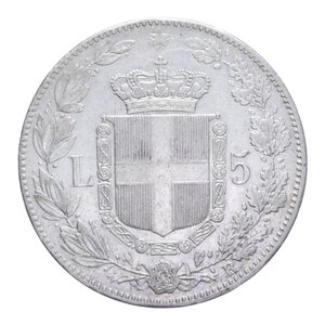 reverse: UMBERTO I (1878-1900) 5 LIRE 1879 ROMA AG. 24,95 GR. BB+