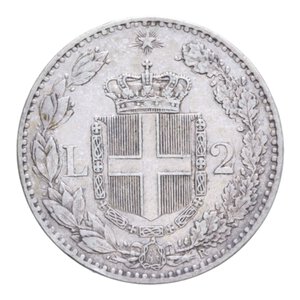 reverse: UMBERTO I (1878-1900) 2 LIRE 1883 ROMA AG. 10 GR. BB+
