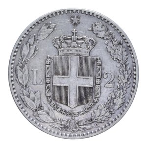 reverse: UMBERTO I (1878-1900) 2 LIRE 1885 ROMA R AG. 9,91 GR. BB