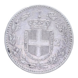 reverse: UMBERTO I (1878-1900) 2 LIRE 1885 ROMA R AG. 9,95 GR. BB+
