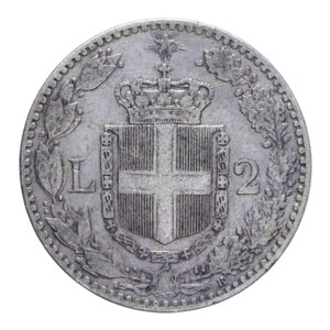 reverse: UMBERTO I (1878-1900) 2 LIRE 1898 ROMA R AG. 9,84 GR. BB+
