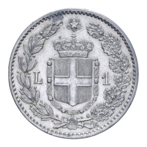 reverse: UMBERTO I (1878-1900) 1 LIRA 1899 ROMA AG. 5 GR. qSPL (TRACCE DI PULIZIA)