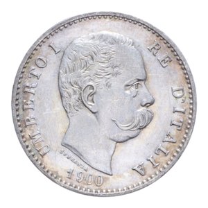 obverse: UMBERTO I (1878-1900) 1 LIRA 1900 ROMA AG. 5 GR. SPL (TRACCE DI PULIZIA)