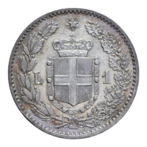reverse: UMBERTO I (1878-1900) 1 LIRA 1900 ROMA AG. 5 GR. SPL (TRACCE DI PULIZIA)