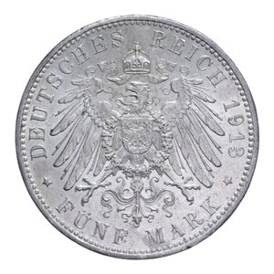 reverse: GERMANIA BAVARIA OTTO 5 MARK 1913 D AG. 27,78 GR. SPL/SPL+