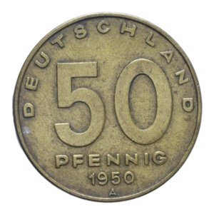 reverse: GERMANIA DDR 50 PFENNIG 1950 A R BA.3,30 GR. BB+