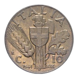 reverse: VITT. EMANUELE III (1900-1943) 10 CENT. 1941 IMPERO BA 4,9 GR. FDC 