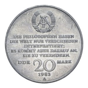 reverse: GERMANIA DDR 20 MARK 1983 NI. 14,81 GR. SPL+