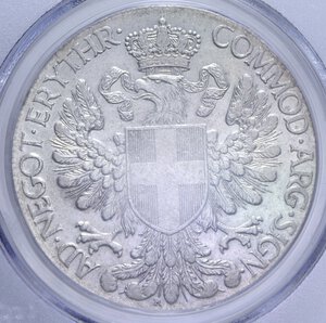 reverse: VITT. EMANUELE III COLONIA ERITREA (1900-1943) TALLERO D ITALIA 1918 R AG. 28,07 GR. AU53 (SIGILLATO PCGS 146299,53/17247499)