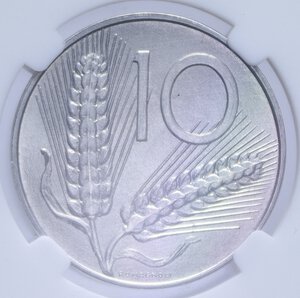 reverse: 10 LIRE 1996 SPIGA IT. 1,60 GR. MS64 (CLASSICAL COIN GRADING AA305700/DIFETTI DI CONIAZIONE)