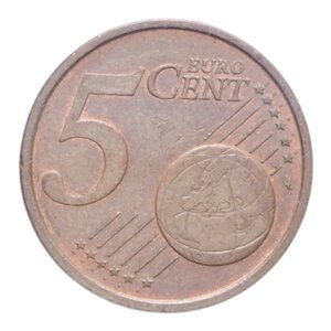 reverse: 5 CENT. 2003 EURO NC CU. 3,91 GR. MB/SPL
