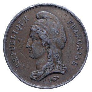 reverse: FRANCIA REPUBBLICA LILLE 1871 MB. 43,66 GR. 46 MM. BB (COLPI) 