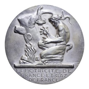 reverse: MEDAGLIA ELECTRICITE DE FRANCE ET GAZ DE FRANCE AE. ARGENTATO 70,82 GR. 55 MM. qFDC