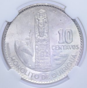 reverse: GUATEMALA 10 CENTAVOS 1960 AG. 3,30 GR. MS63 (CLASSICAL COIN GRADING AA919255)