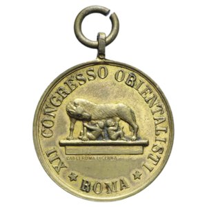 reverse: REGNO D ITALIA MEDAGLIA XII CONGRESSO ORIENTALISTI ROMA AE. DORATO 6,06 GR. 24 MM. SPL 