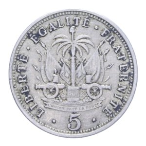 reverse: HAITI 5 CENT. 1905 NI. 2,75 GR. BB