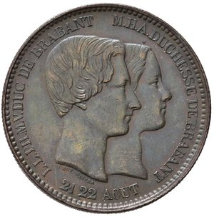 reverse: BELGIO. Medallic Issues. 10 Centimes 1853. Cu. KM#M5. SPL