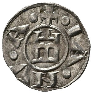 obverse: GENOVA. REPUBBLICA (1139-1339). Denaro Ag (0,77 g). D/ Castello. R/ Croce. MIR 16. SPL