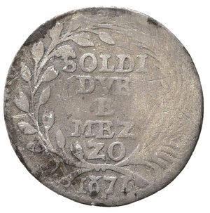reverse: GENOVA. Dogi biennali, terza fase (1637-1797). Da 2,5 soldi 1671. Ag (0,48 g). MIR 343. MB