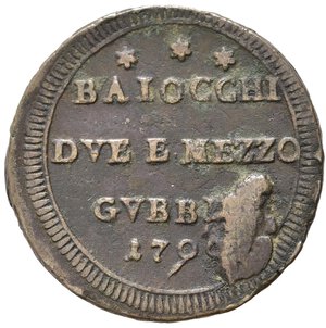 obverse: GUBBIO. Stato Pontificio. Pio VI (1775-1799). Sampietrino da 2 e 1/2 baiocchi 1796 ?. CU (14,97 g). BB