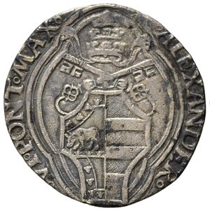 obverse: MACERATA. Stato Pontificio. Alessandro VI (1492-1503) Rodrigo Borgia. Grosso Ag (2,48 g). MIR 536. MB-BB