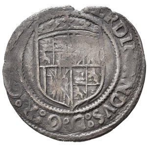 obverse: MESSINA. Ferdinando il Cattolico (1479-1516). Tarì con sigle MC. Ag (3,58 g). MIR 245/2. qBB