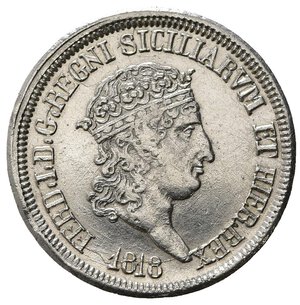 obverse: NAPOLI. Ferdinando I di Borbone (1816-1825). Carlino da 10 grana 1818. Ag. Magliocca 449. SPL