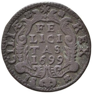 reverse: PALERMO. Regno di Sicilia. Carlo II (1665-1700). Grano 1699. MIR 497/2. qBB