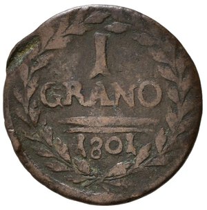 reverse: PALERMO. Regno di Sicilia. Ferdinando III di Borbone (1759-1816). 1 grano 1801. Gig. 124. NC. MB