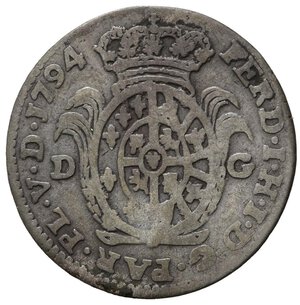 obverse: PARMA. Ferdinando I (1765-1802). 10 soldi o mezza lira 1794. Stemma ovale - Sant  Ilario. Mi. MIR 1085/3. MB